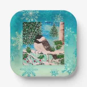 Christmas Chickadee Chatter Plate