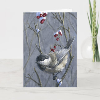 Christmas Chickadee Holiday Card