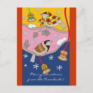 Christmas Chickadees by Vera Trembach Holiday Postcard