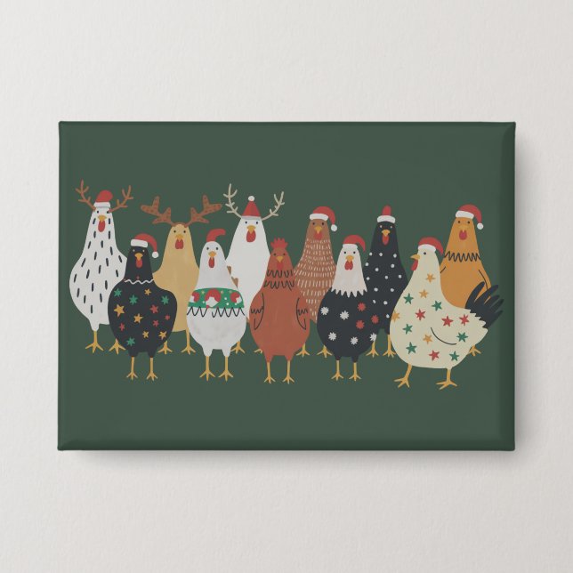 Christmas Chicken Farm Lights Animal Lovers Gift  (Front)