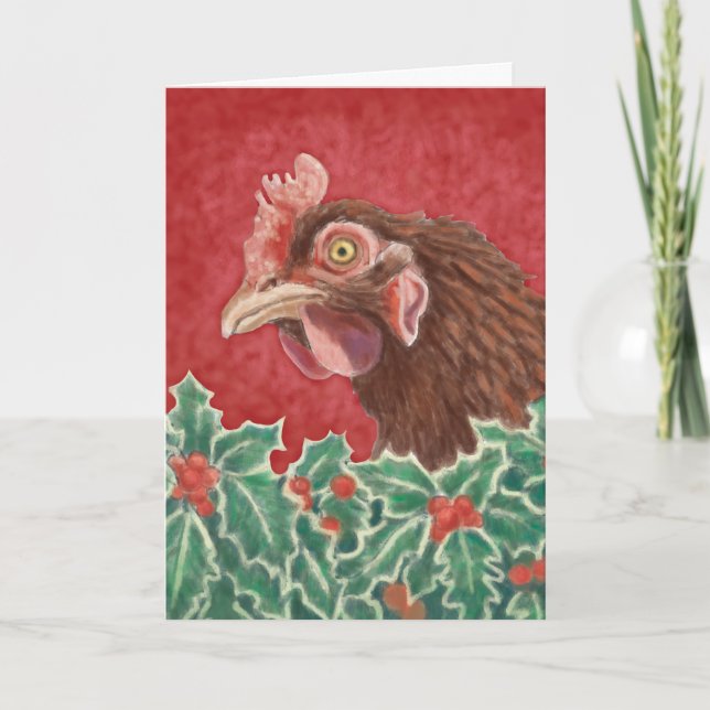 Christmas Chicken Greeting Card (Front)