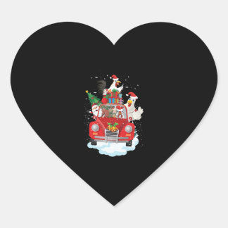 Christmas Chicken Heart Sticker