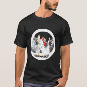 Christmas Chicken Hen Tree Lights Xmas Chicken T-Shirt