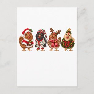 Christmas Chicken Holiday Friends Invitation Postcard