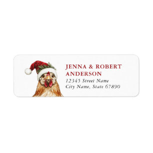 Christmas Chicken Return Address Labels