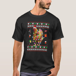 Christmas Chicken Santa Hat Lights Ugly Xmas For M T-Shirt
