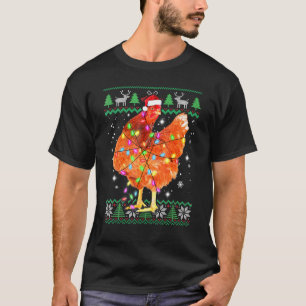 Christmas Chicken Santa Hat Xmas Lights Chicken Ug T-Shirt