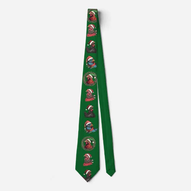Christmas Chickens Sing Tie (Front)