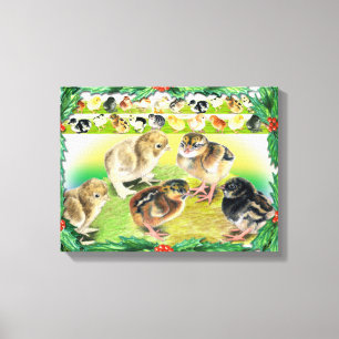 Christmas Chicks Canvas Print