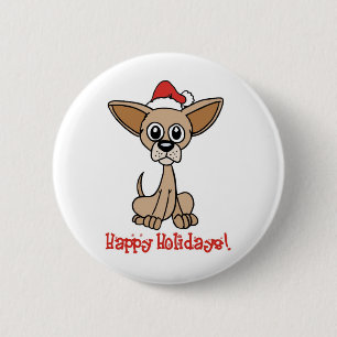 Christmas Chihuahua 2 Inch Round Button