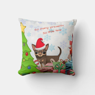 Christmas Chihuahua Accent Pillow