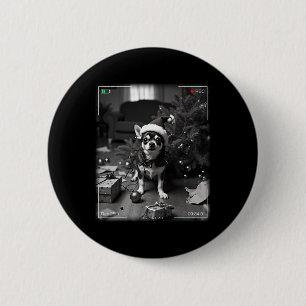 Christmas Chihuahua Caught On Camera 2 Inch Round Button