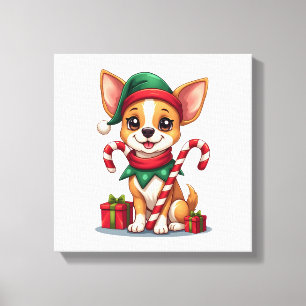 Christmas Chihuahua Cheer Canvas Print