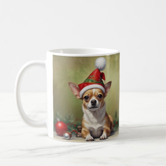 Christmas Chihuahua Coffee Mug (Left)