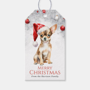 Christmas Chihuahua Dog Gift Tags