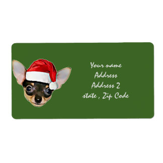Christmas Chihuahua dog shipping address labels
