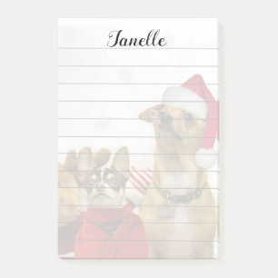 Christmas Chihuahua Dogs post it notes pad
