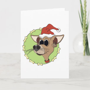 Christmas Chihuahua Head Holiday Card