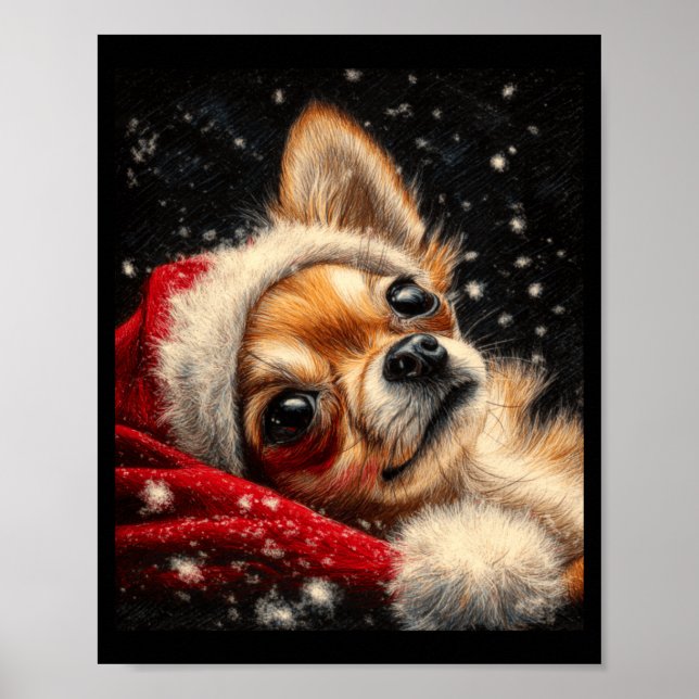 Christmas Chihuahua On A Long Sleeve  Poster (Front)