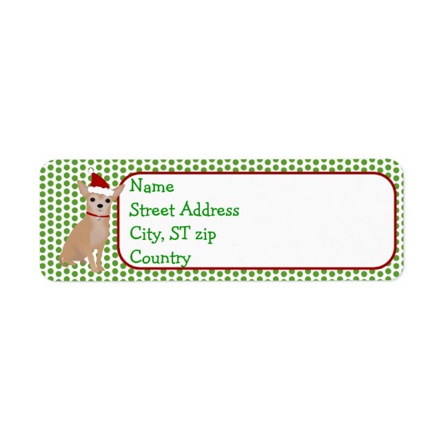 Christmas Chihuahua Return Address Label (Front)