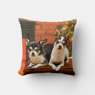 Christmas Chihuahua’s Throw Pillow