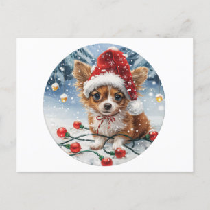 Christmas Chihuahua Santa Dog Holiday Postcard