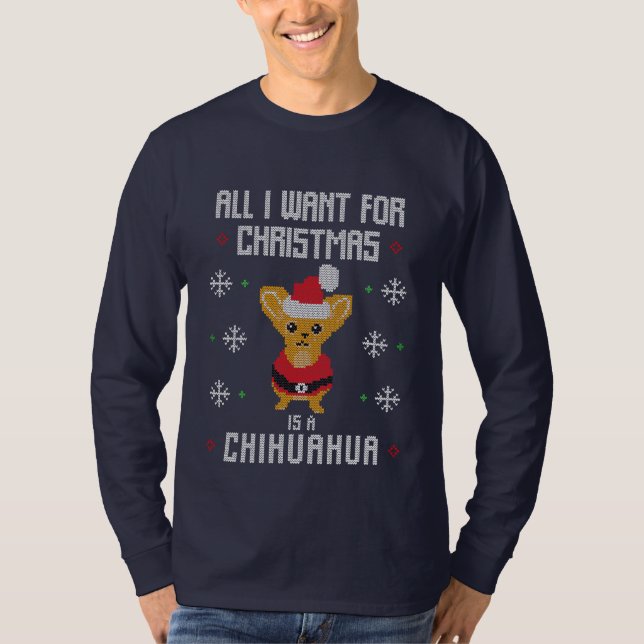 Christmas Chihuahua Ugly Sweater (Front)