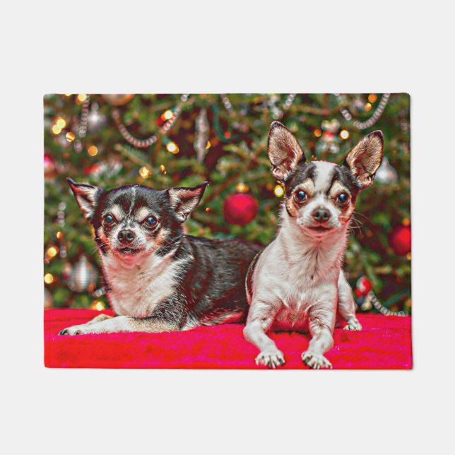 Christmas Chihuahua's Doormat (Front)