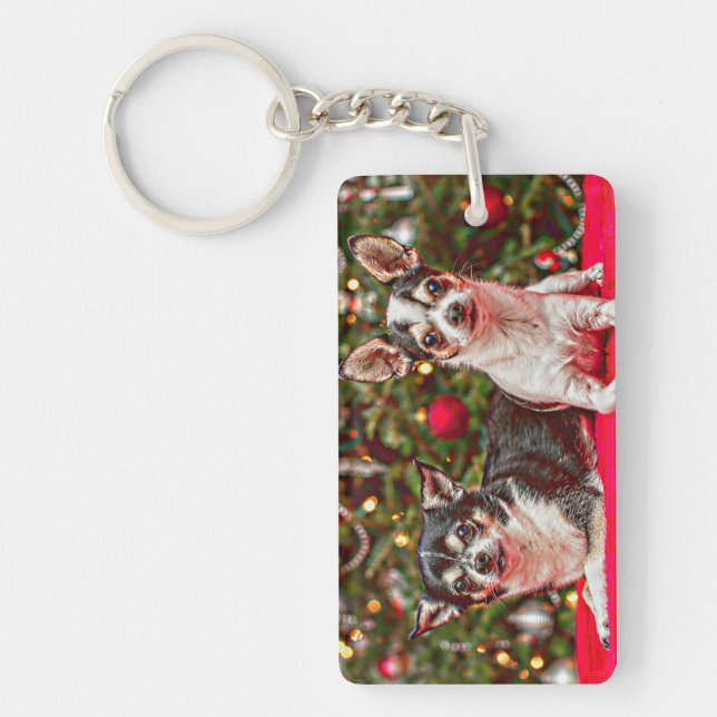 Christmas Chihuahua's Keychain (Front)
