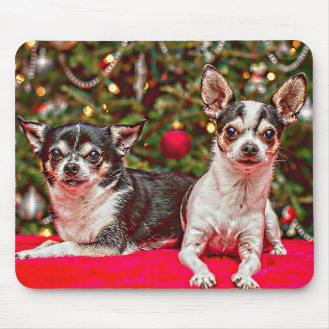 Christmas Chihuahua's Mouse Pad (Front)