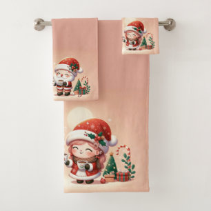 Christmas Child and Santa Bath Towel Set