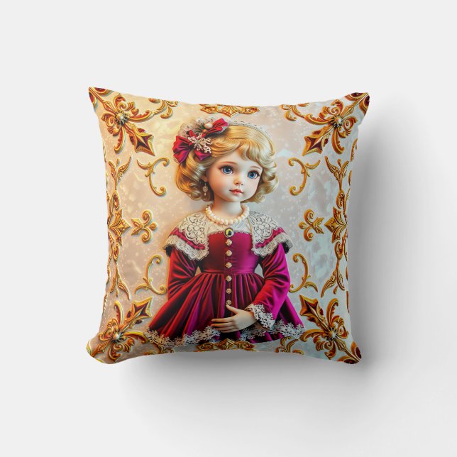 CHRISTMAS ~ Child ~ Vintage ~ Throw Pillow (Front)