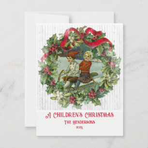 Christmas Children Vintage Holiday Card