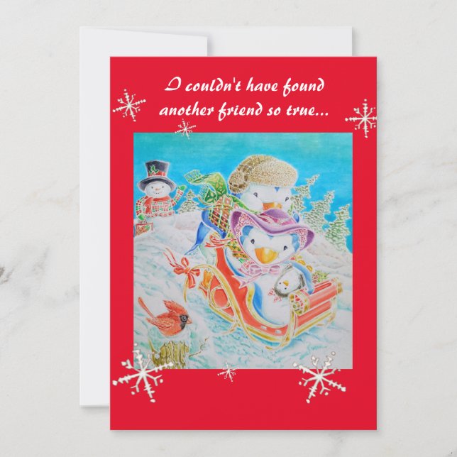 Christmas children's card for a friend. (Front)