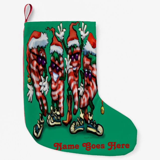 Christmas Chili Peppers Small Christmas Stocking (Front)