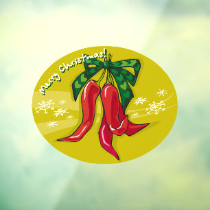 Christmas Chili Peppers Window Cling
