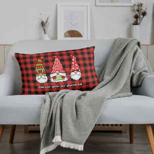 Christmas Chillin' With My Gnomies Throw Pillow