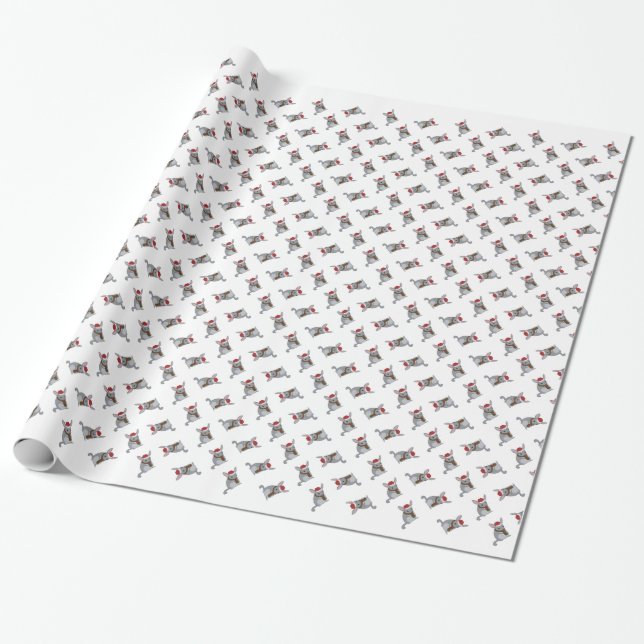 Christmas Chinchilla  Wrapping Paper (Unrolled)