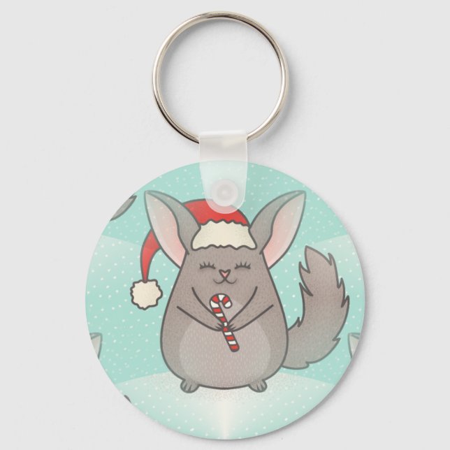 christmas chinchillas keychain (Front)