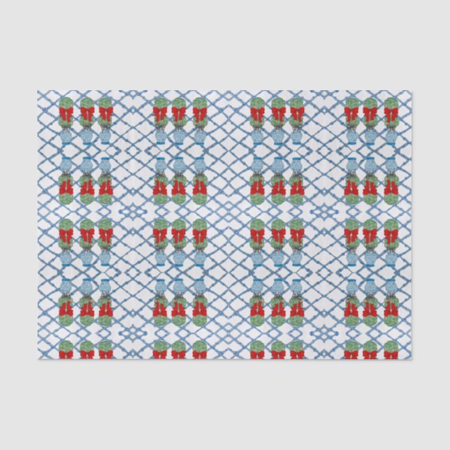 Christmas Chinoiserie Bamboo Topiaries Topiary   Tissue Paper (Front)