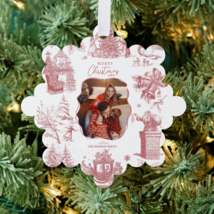 Christmas Chinoiserie Photo Tree Ornament Card