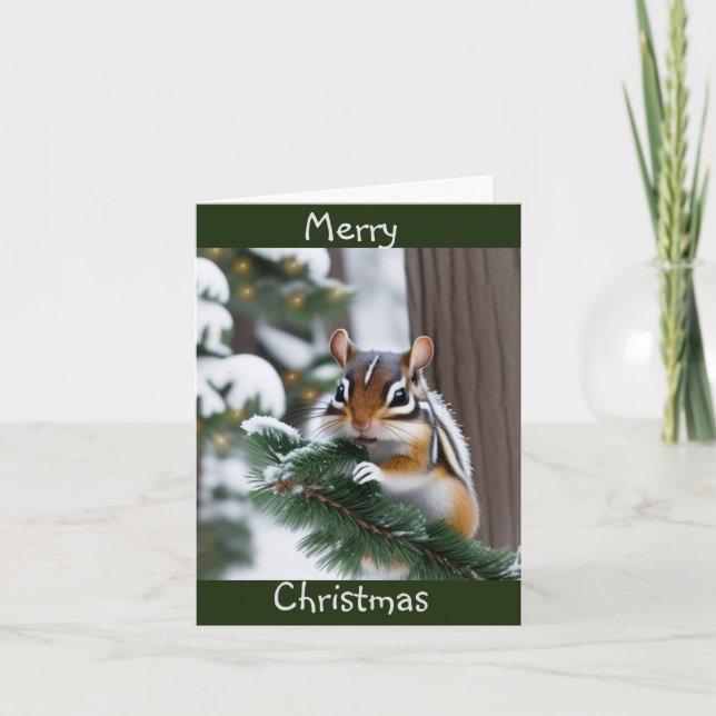 Christmas Chipmunk Card (Front)