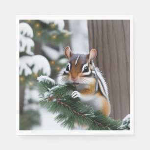 Christmas Chipmunk Napkin