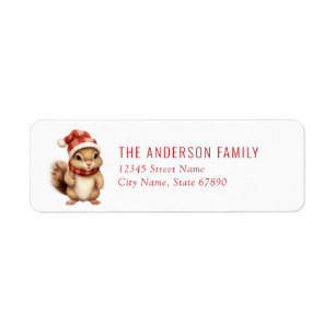 Christmas Chipmunk Return Address Labels