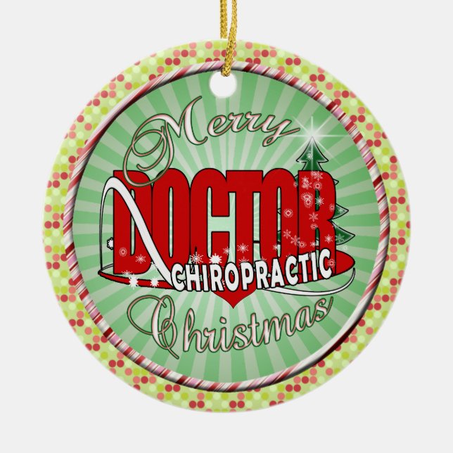 CHRISTMAS CHIROPRACTIC DOCTOR CERAMIC ORNAMENT (Front)