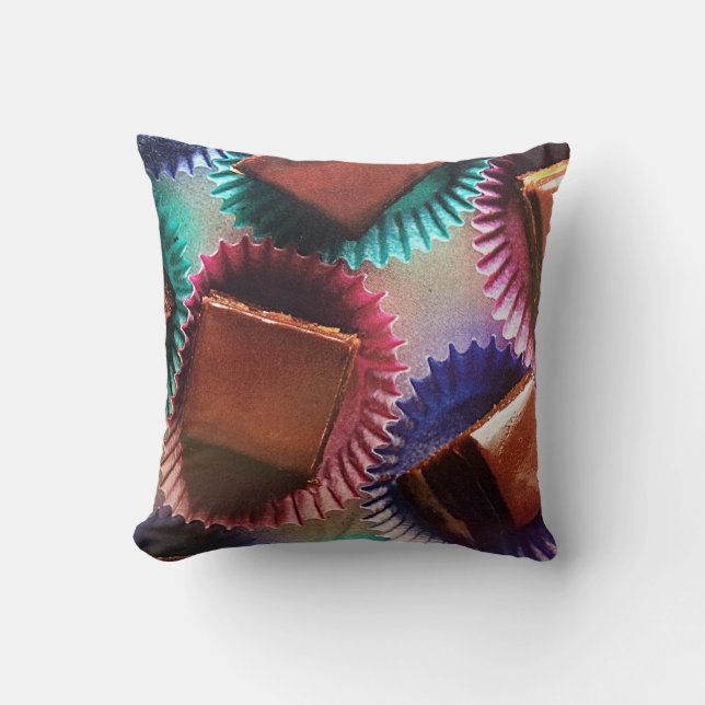 CHRISTMAS CHOCOLATE CANDY TOSS PILLOW (Front)
