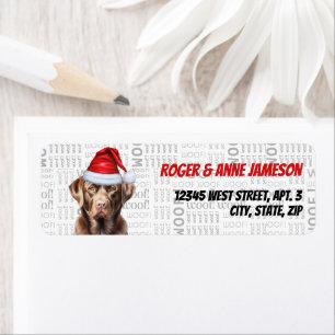 Christmas Chocolate Lab Dog with Name Address