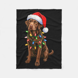 Christmas Chocolate Lab Labrador Retriever Men Wom Fleece Blanket