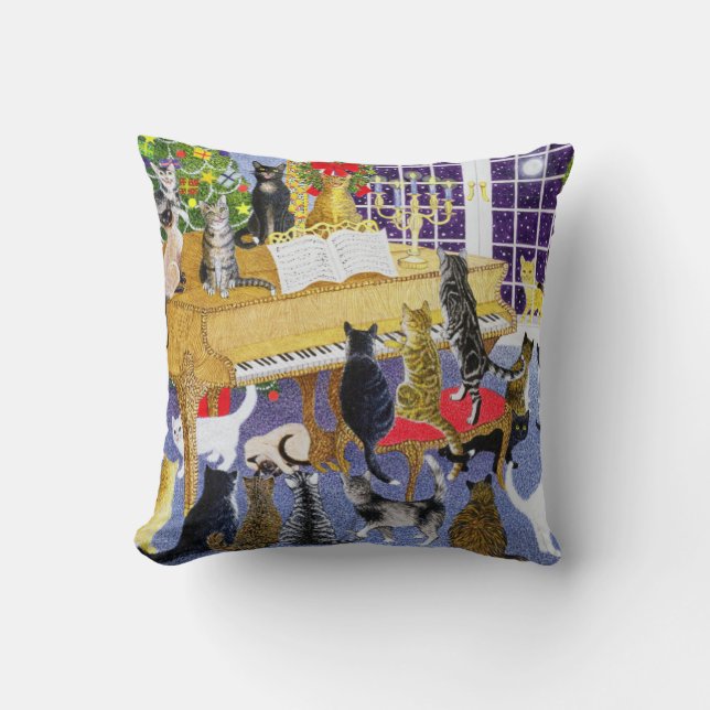 Christmas Chorus Throw Pillow (Front)