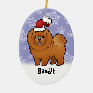Christmas Chow Chow (add your pets name) Ceramic Ornament
